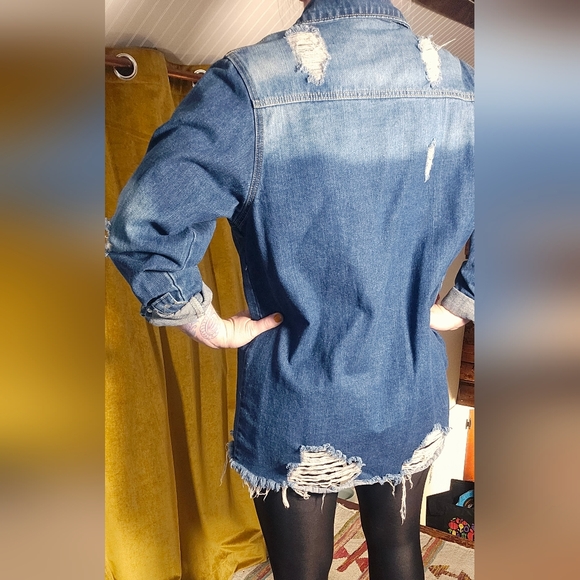 Distressed Denim Jacket - Picture 6 of 13